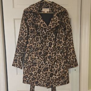 Michael Kors Leopard Print Trench Coat